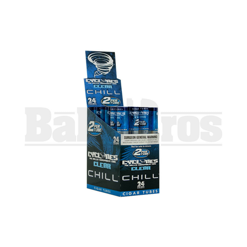 CYCLONES PRE ROLLED CONES CLEAR CHILL BLUE Pack of 24