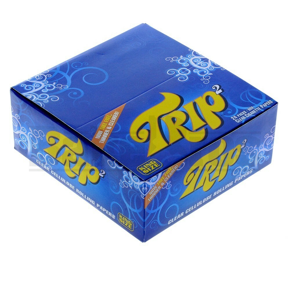 TRIP2 CLEAR CIGARETTE PAPERS KING SIZE 50 LEAVES UNFLAVORED Pack of 24