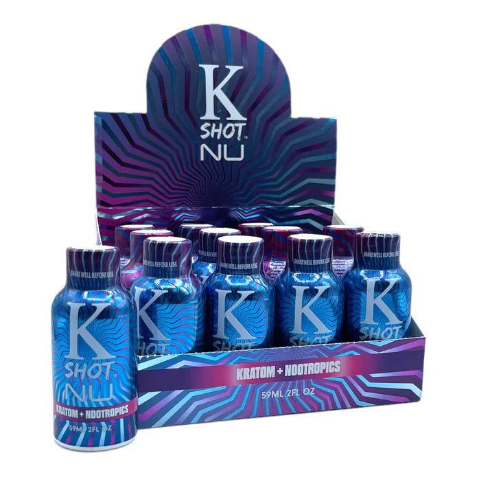 K Shot NU "Kratom + Nootropics" Liquid Kratom (12ct/Display)