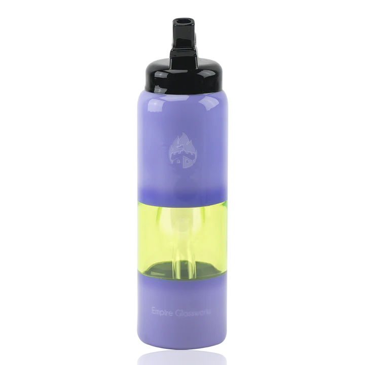 Empire Glassworks Mini Rig - Large - Purple & Green Water Bottle