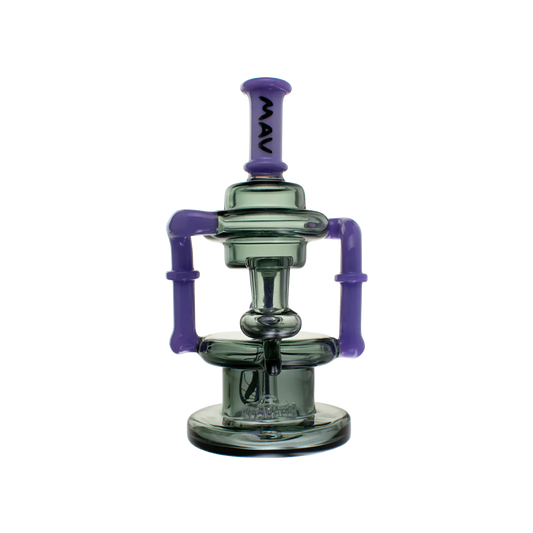 Mav Glass WP The Griffith Microscopic Slitted Puck Bent Neck Recycler 8" Female 14mm