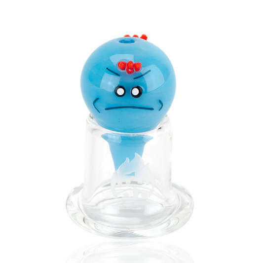 Empire Glassworks Bubble Cap Blue Twins