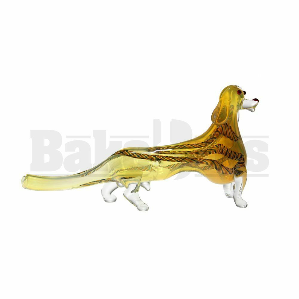 ANIMAL HAND PIPE PLAYFUL DOG DASHUND 7" ASSORTED COLORS