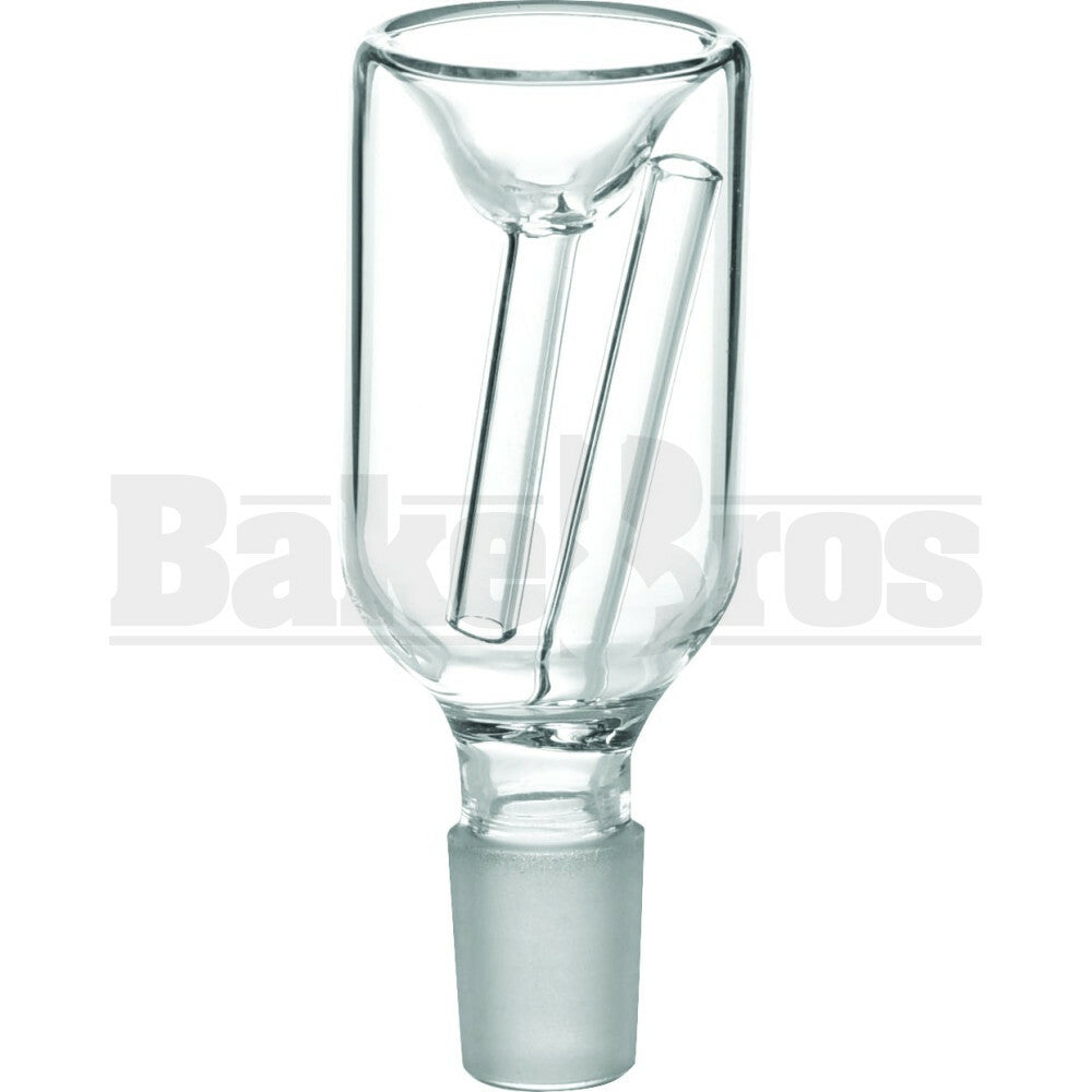ASHCATCHER BOWL 2 ARM PERC 180* CLEAR MALE 18MM