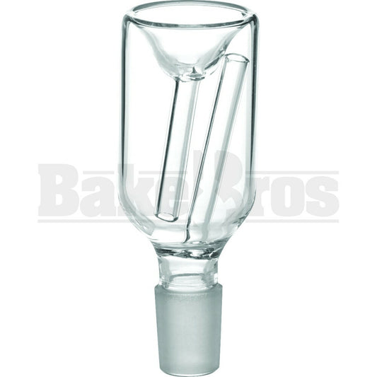 ASHCATCHER BOWL 2 ARM PERC 180* CLEAR MALE 18MM