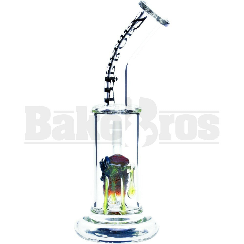 SMOKIN MIRRORZ WP ZOMBIE PERC VAPOR RIG WITH SLIME DRIPS 8" CLEAR MALE 14MM