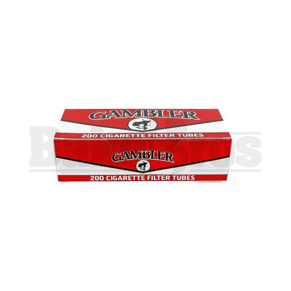 GAMBLER CIGARETTE FILTER TUBES 200 PER PACK RED NATURAL Pack of 3