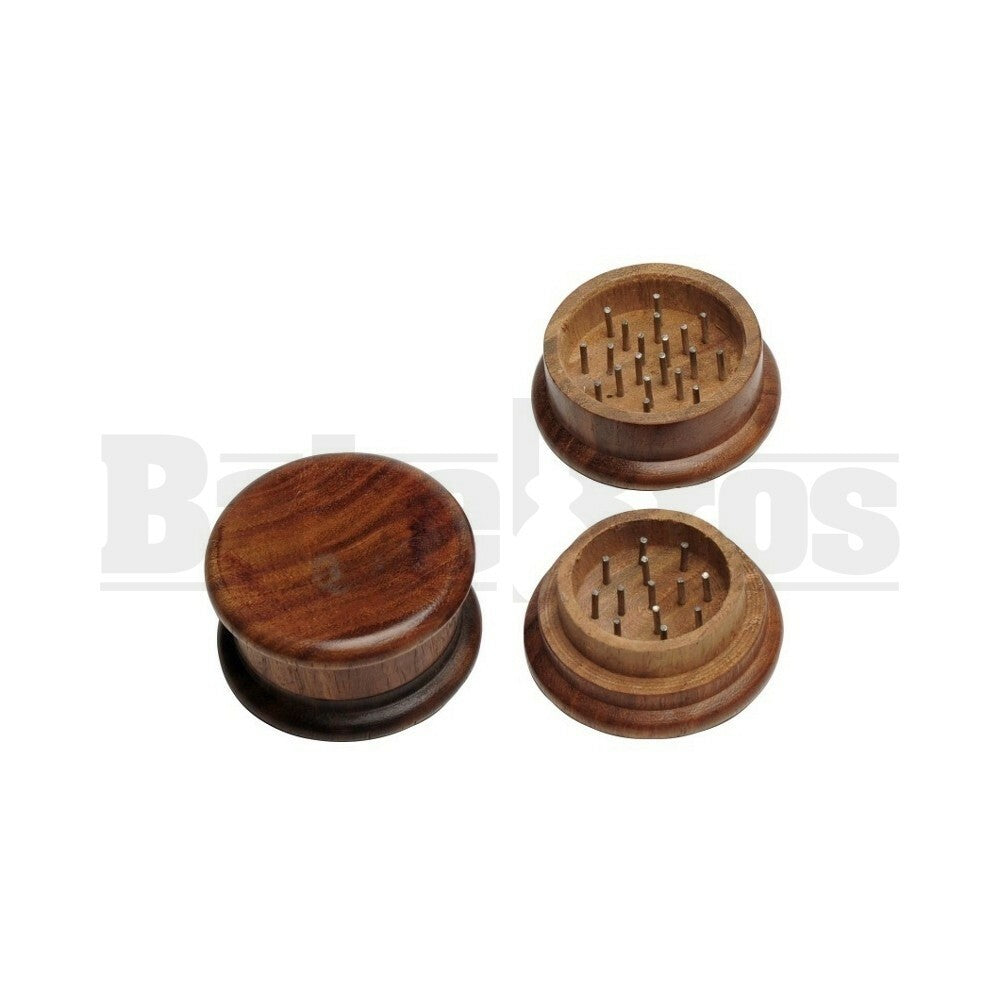 WOODEN GRINDER 2 PIECE 3.0" WOOD FINISHED Pack of 1
