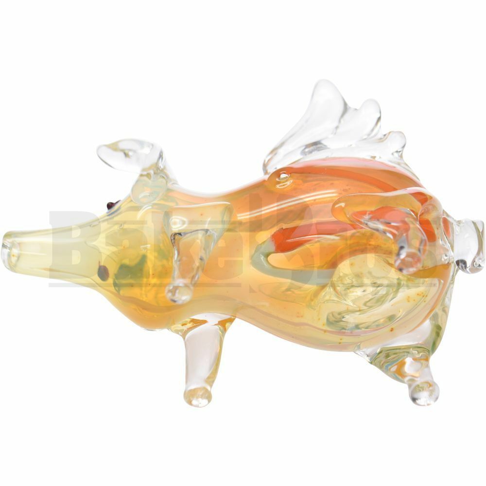 ANIMAL HAND PIPE FLYING PIG 5" ASSORTED COLORS