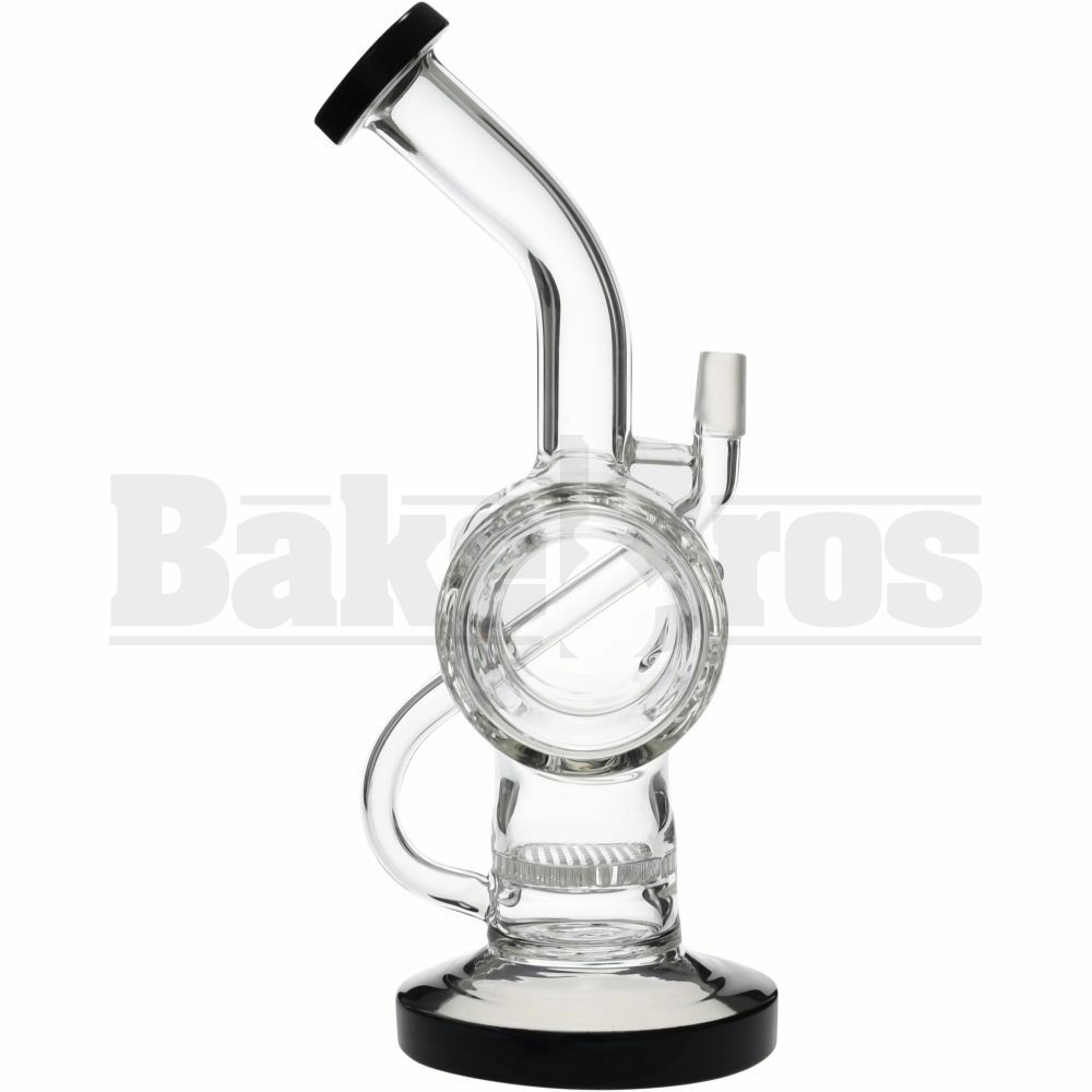 WP BENT NECK INVERTED RING BARREL W/ HONEYCOMB DISK PERC 11" BLACK MALE 14MM