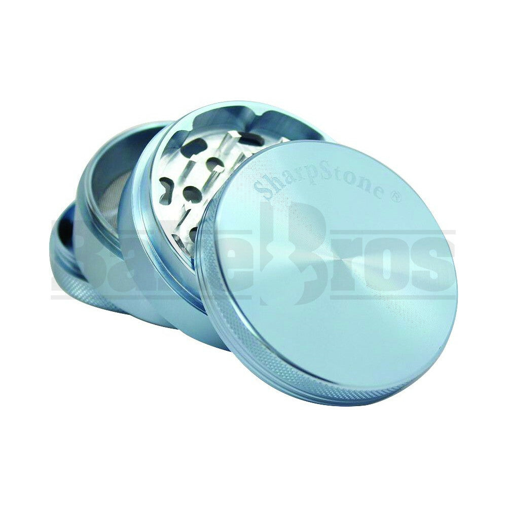 SHARPSTONE HARD TOP GRINDER 4 PIECE 2.5" CHROME BLUE Pack of 1