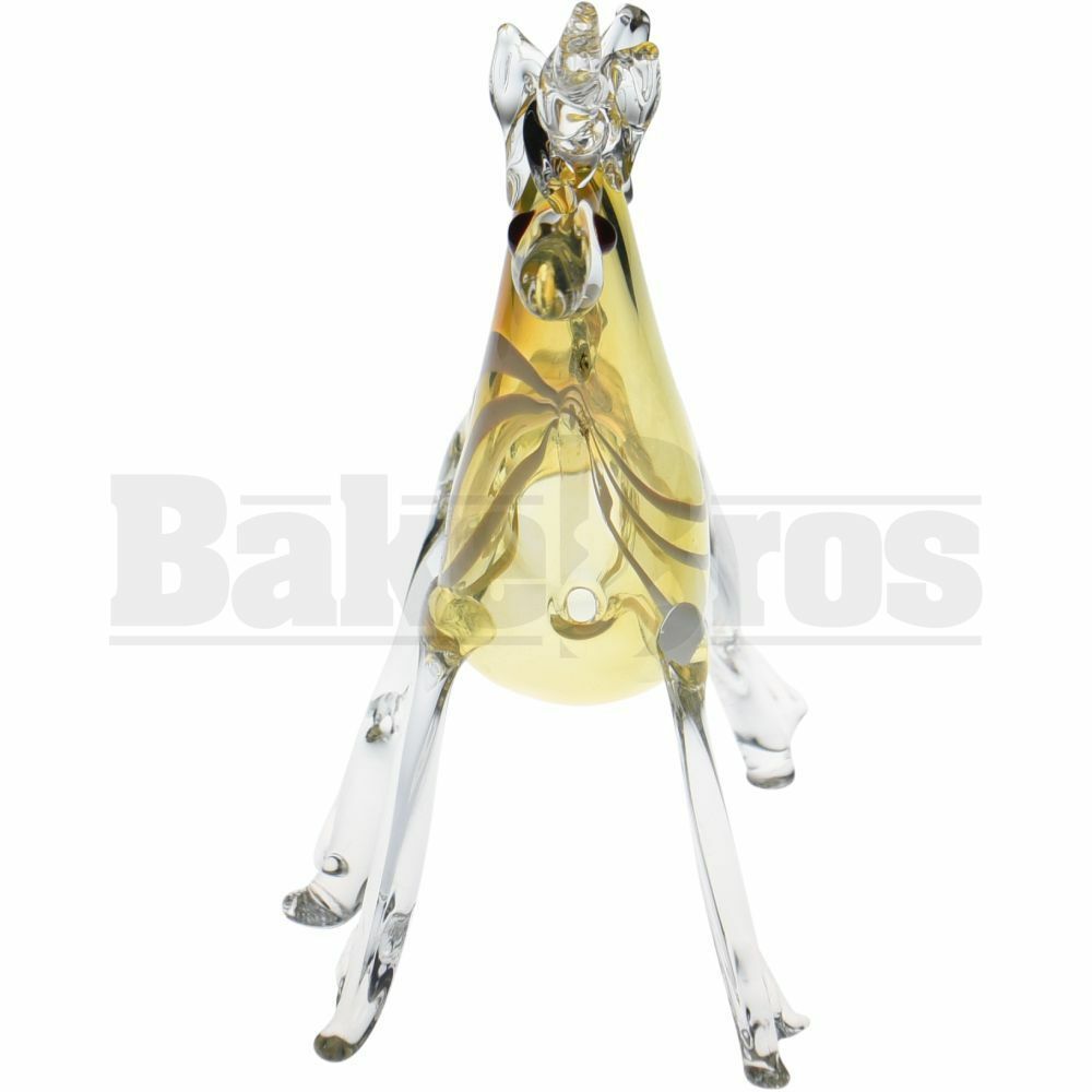ANIMAL HAND PIPE UNICORN WITH LINEAR DESIGNS 6" ASSORTED COLORS