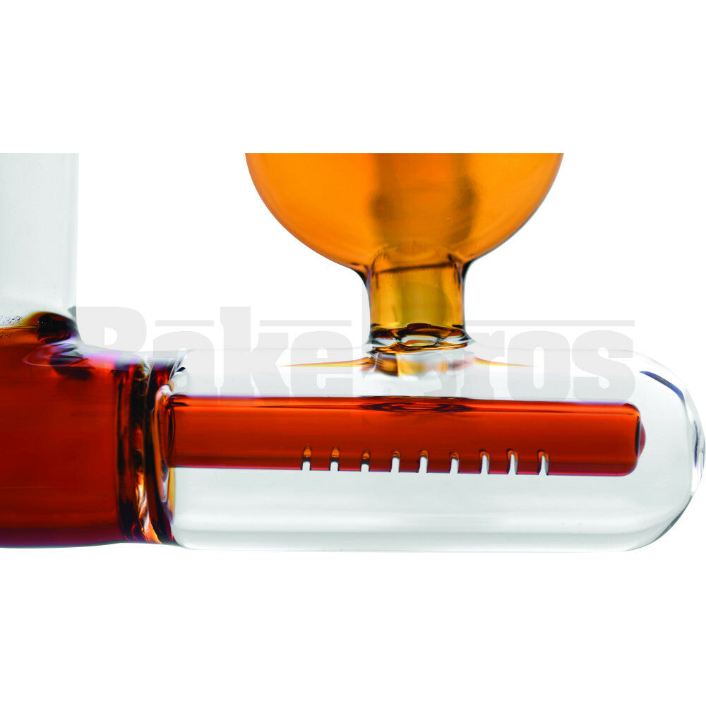 ASHCATCHER INLINE PERC T BODY W/ BULB 45* AMBER MALE 18MM