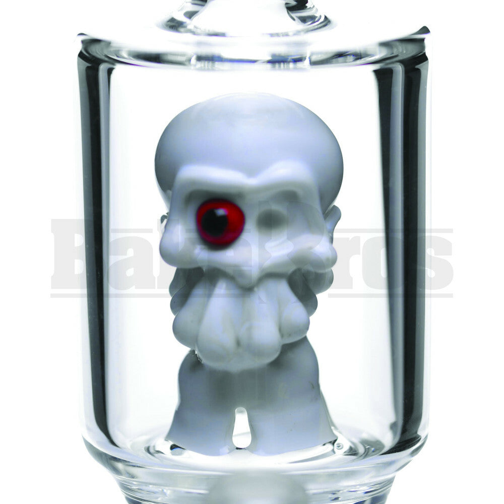 WP OCTOPUS MAN SKULL W/ FRIT DISK 10" CLEAR MALE 18MM