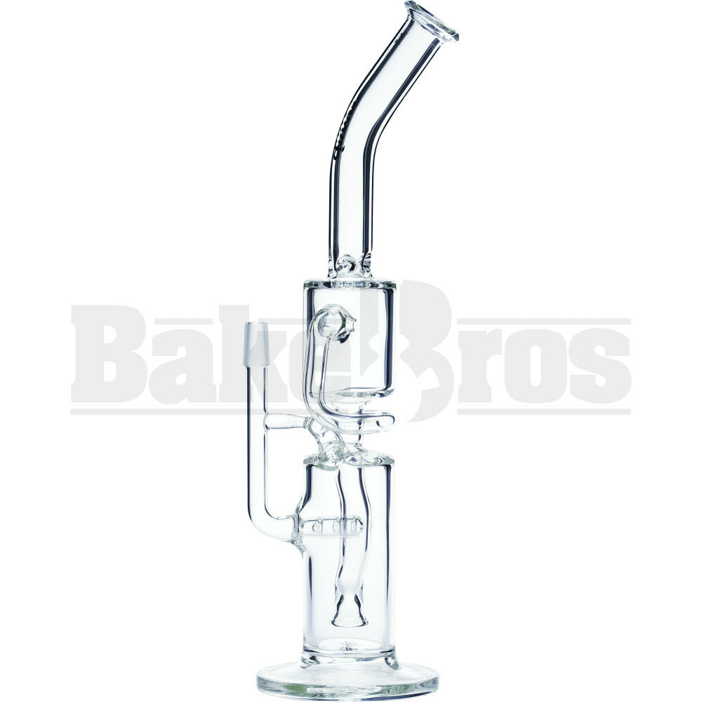 LUXOR WP 2 CANISTER RECYCLER INLINE PERC 14" CLEAR MALE 14MM