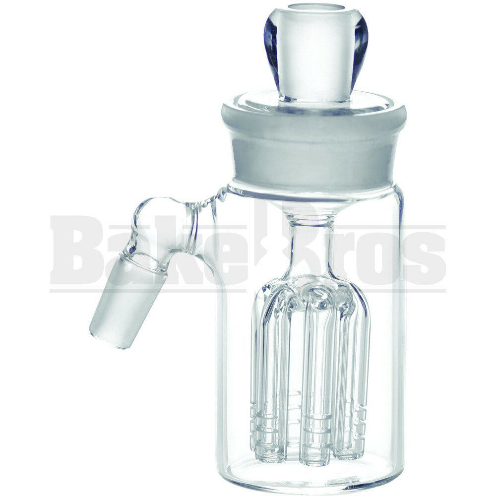 ASHCATCHER 6 ARM TREE PERC DETACHABLE 45* ANGLED JOINT CLEAR MALE 18MM