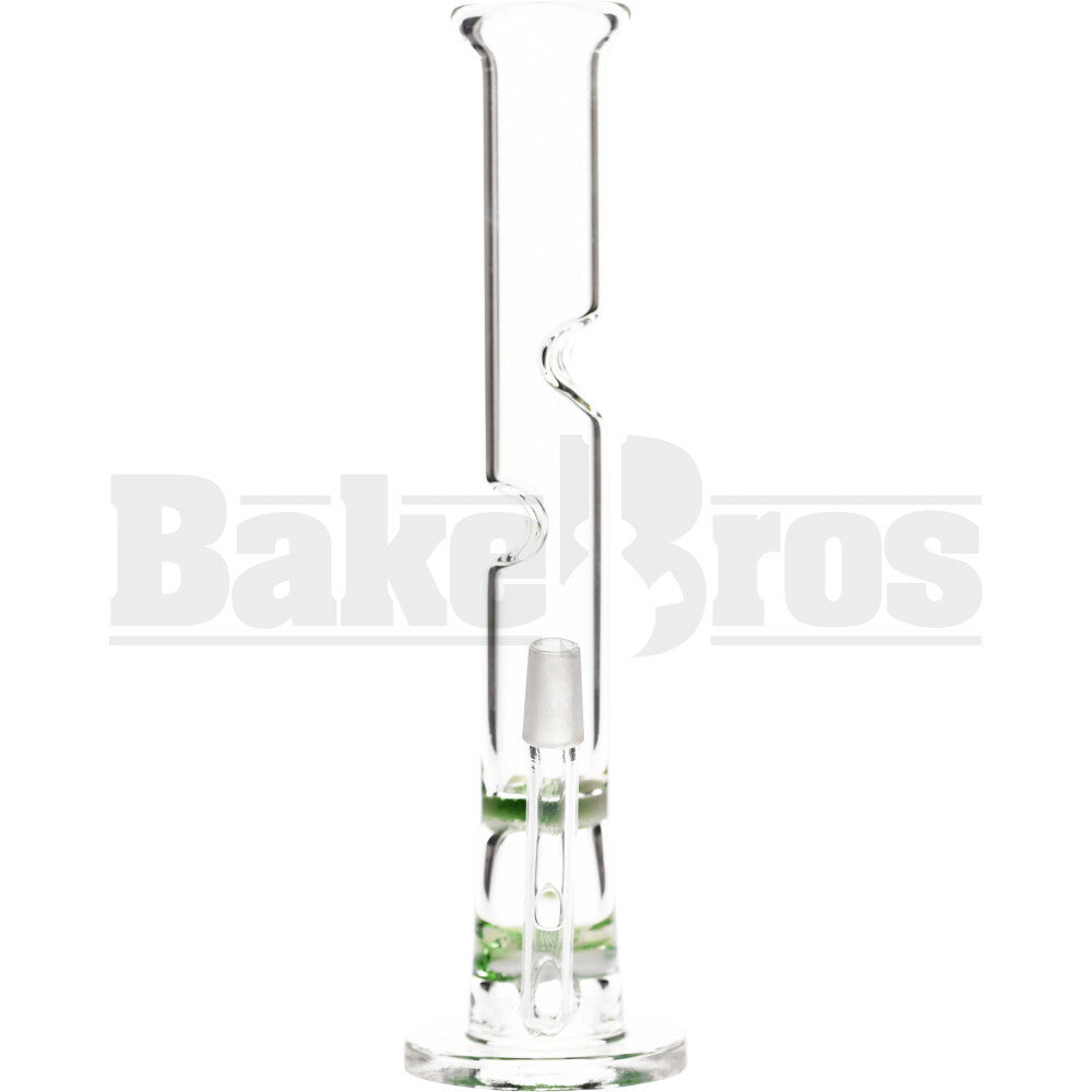 WP STAGGERED 2X HONEYCOMB DISK PERC STRAIGHT TUBE 10" GREEN WHITE MALE 14MM