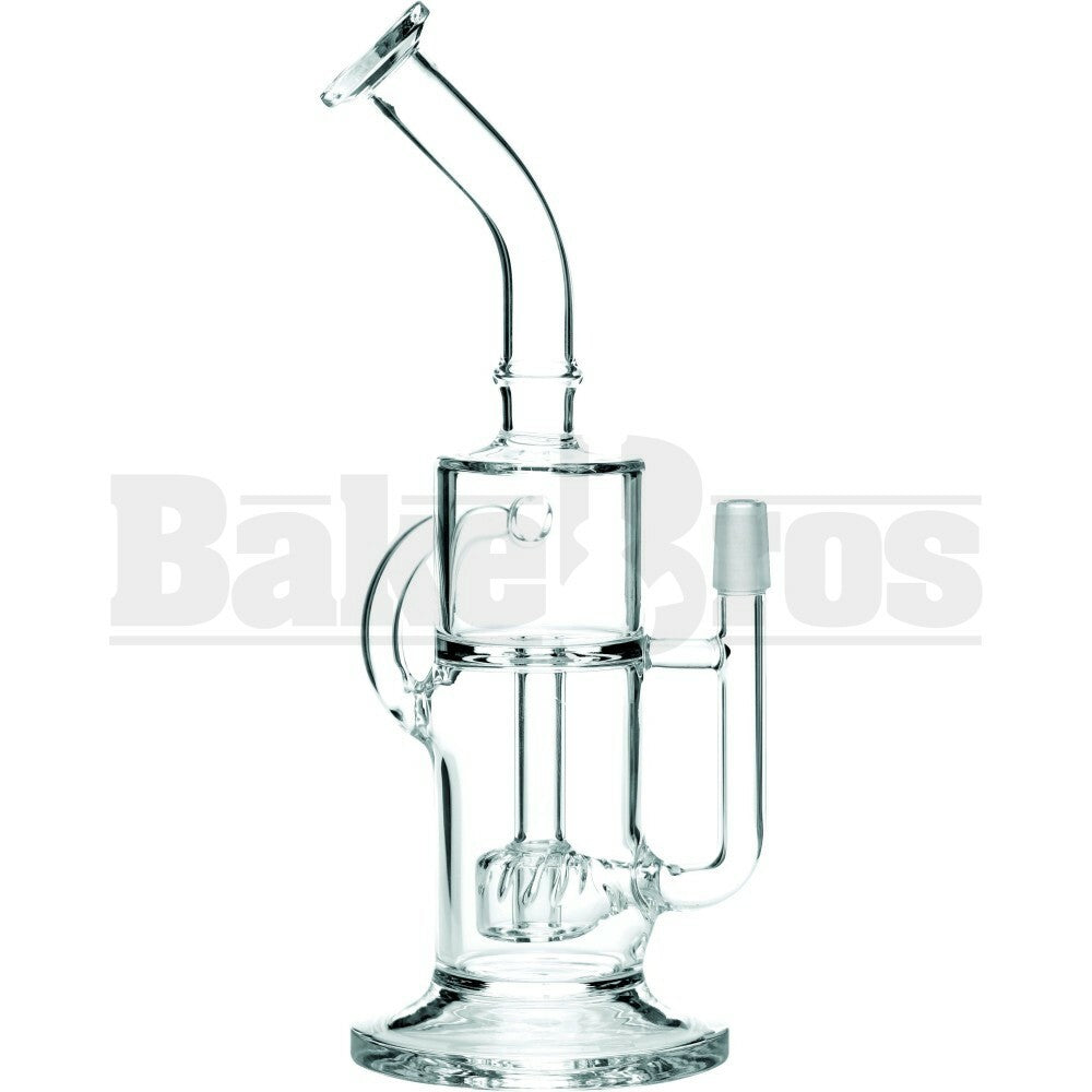 WP SHOWERHEAD PERC INTEGRAL RECYCLER BENT NECK 10" CLEAR MALE 14MM