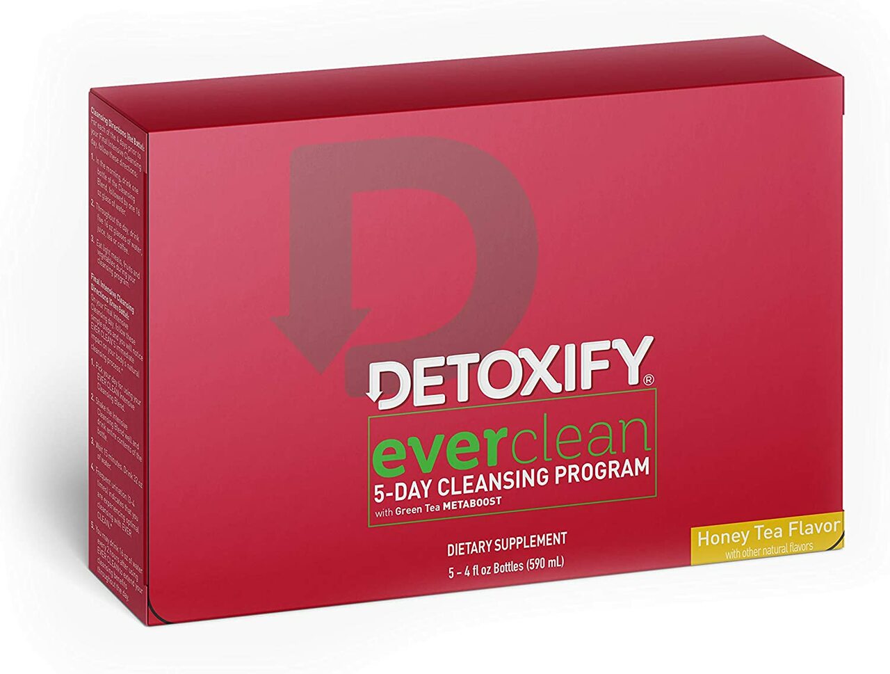Detoxify Everclean Herbal Cleanse 5 Day Honey Tea 5x 4 Fl Oz