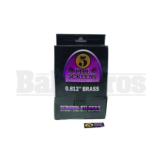 5 PIPE SCREENS IN EACH WALLET PACK 0.812" BRASS Pack of 100