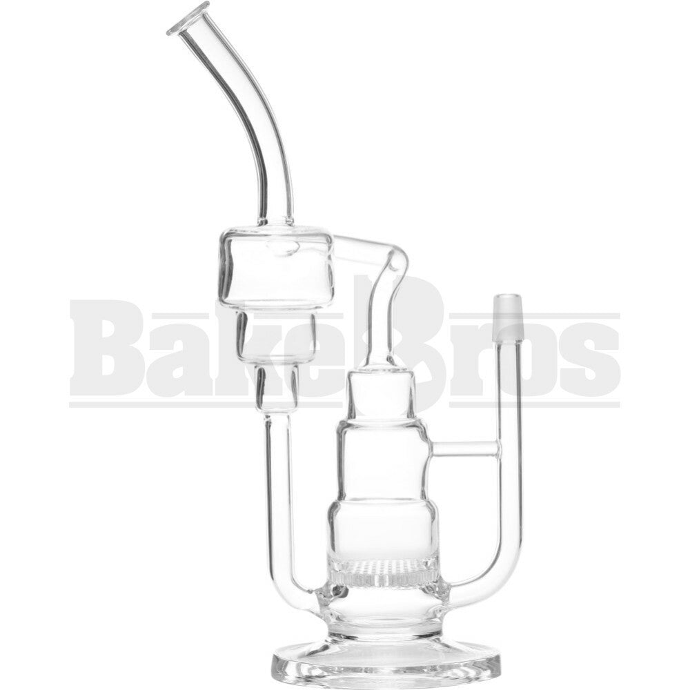 WP TURNT UP CAKE RECYCLER W/ HONEYCOMB DISK PERC 11" CLEAR MALE 14MM