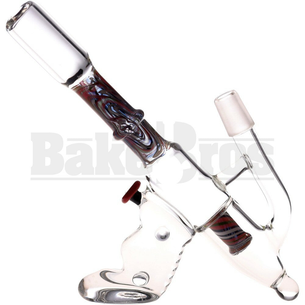 WP RAY GUN W/ WIG WAG MICRO SHOWERHEAD PERC 8" RED BLACK WHITE MALE 14MM