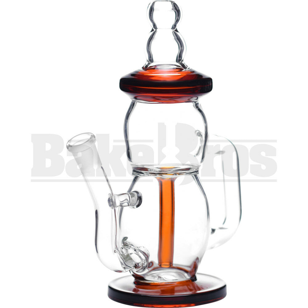 WP DIFFUSED PERC & INLINE RECYCLER BABY BOTTLE 8" AMBER FEMALE 14MM