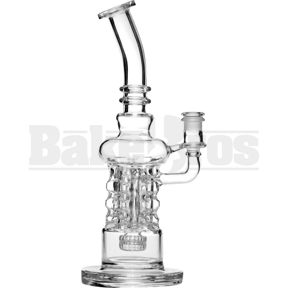 WP BENT NECK SWISS HEXACANNON W/ MATRIX PERC 11" CLEAR FEMALE 14MM