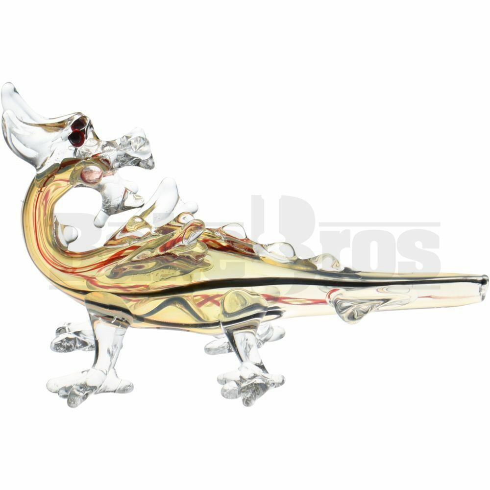 ANIMAL HAND PIPE DRAGON FACING BACKWARDS 5" ASSORTED COLORS