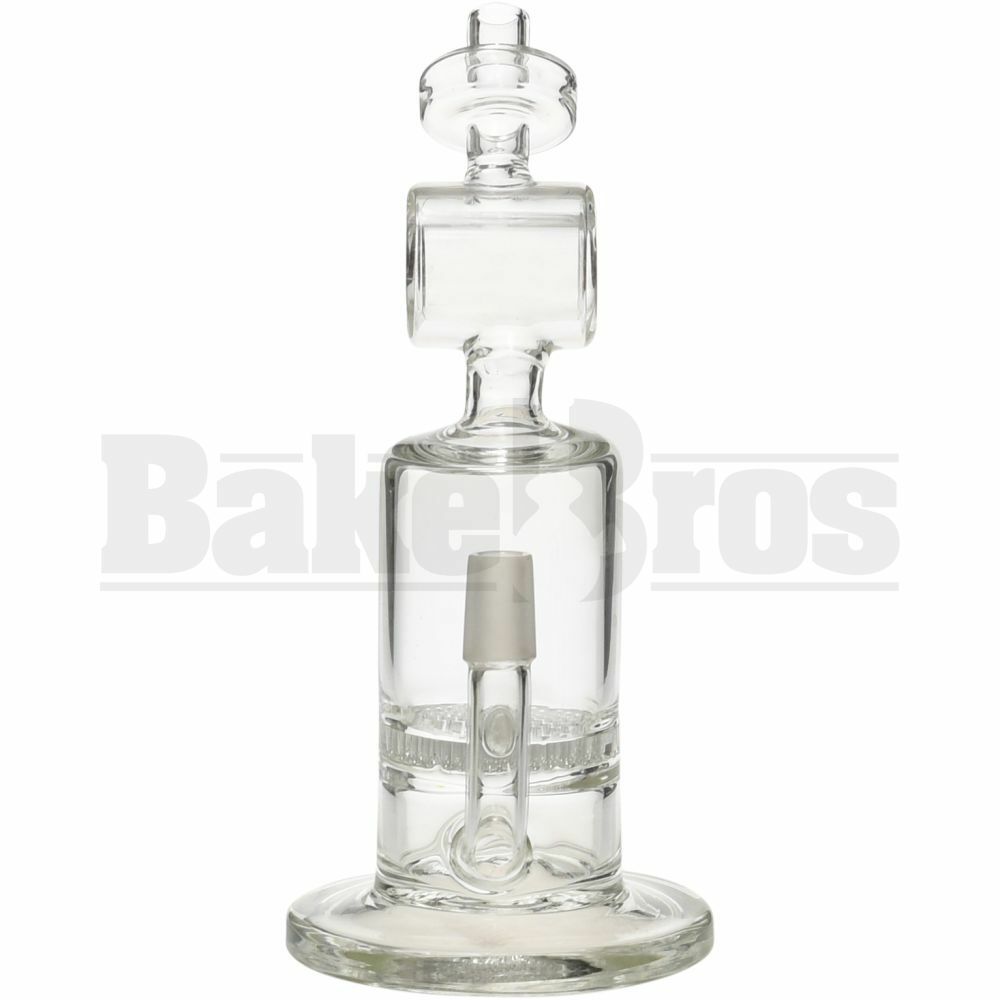 WP BARREL NECK TO CAN W/ HONEYCOMB DICK PERC 7" CLEAR MALE 14MM