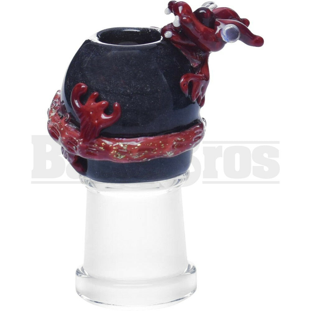 EMPIRE DOME DECENDING DRAGON ART DESIGN 2" BLACK RED DICHRO 18MM