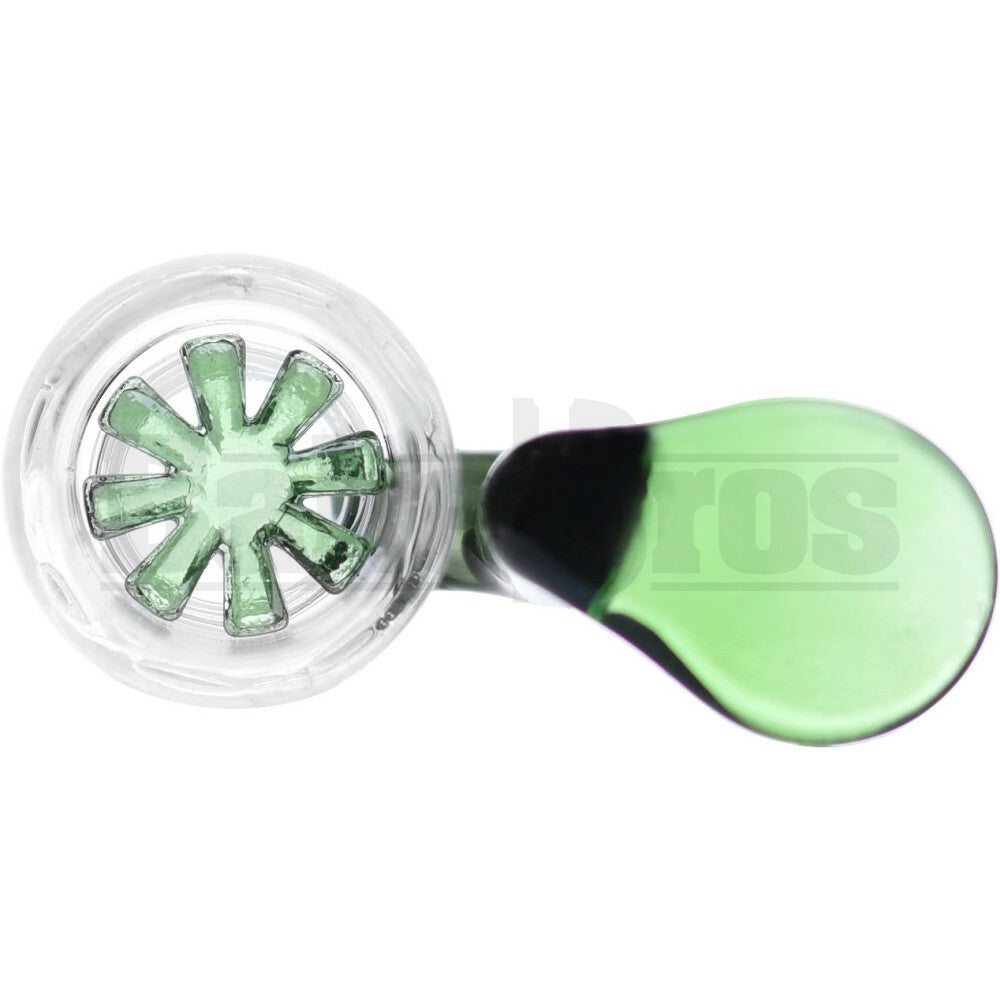 BOWL SLIDER ASTERIK GLASS SCREEN WITH FLAT HANDLE GREEN 18MM