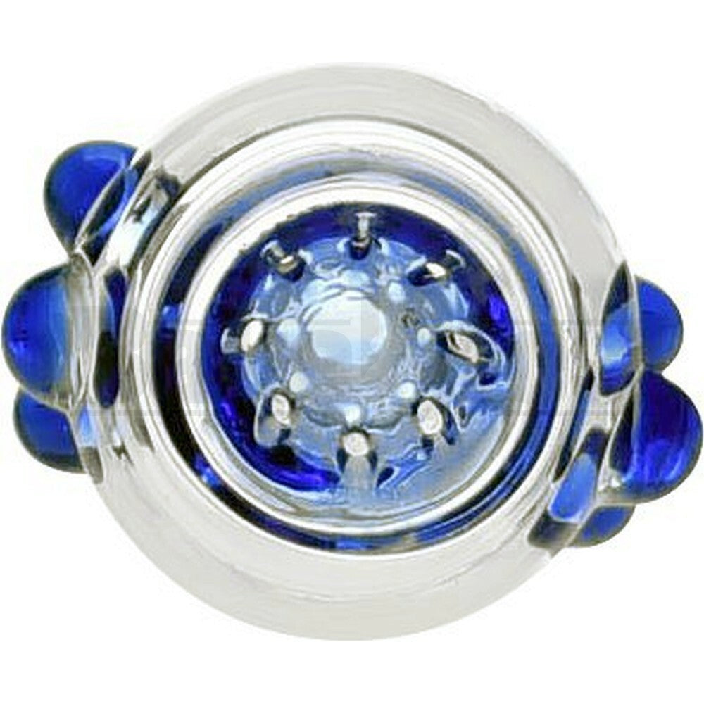 FEMALE BOWL SPHERE HEAD GRIP DOTS FULL MELT BLUE 14MM