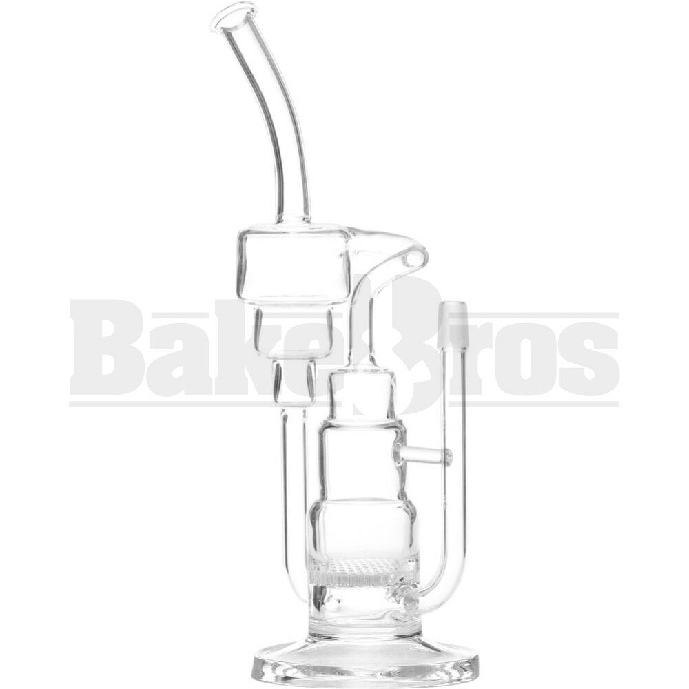 WP TURNT UP CAKE RECYCLER W/ HONEYCOMB DISK PERC 11" CLEAR MALE 14MM