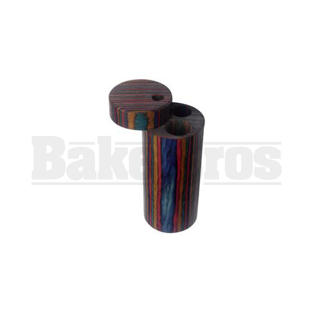WOODEN CYLINDER DESIGN DUGOUT 3" TALL ASSORTED COLORS