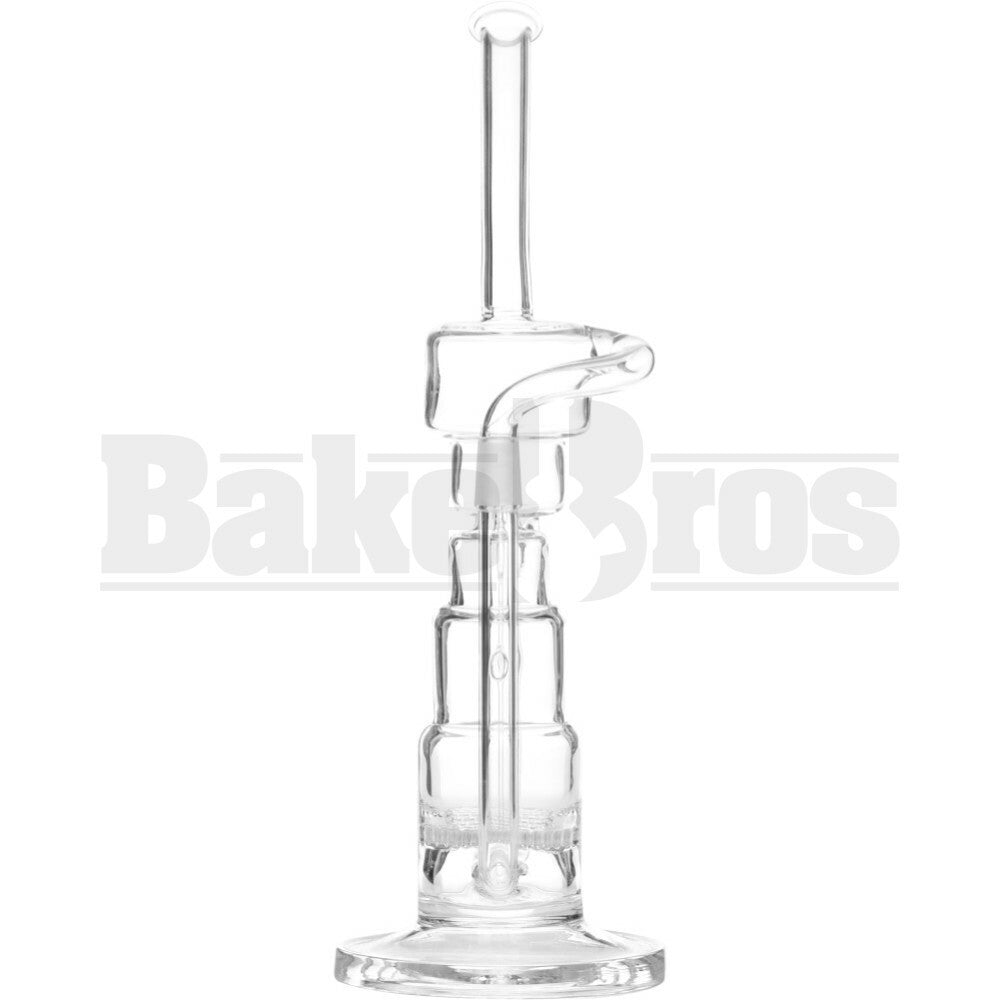 WP TURNT UP CAKE RECYCLER W/ HONEYCOMB DISK PERC 11" CLEAR MALE 14MM