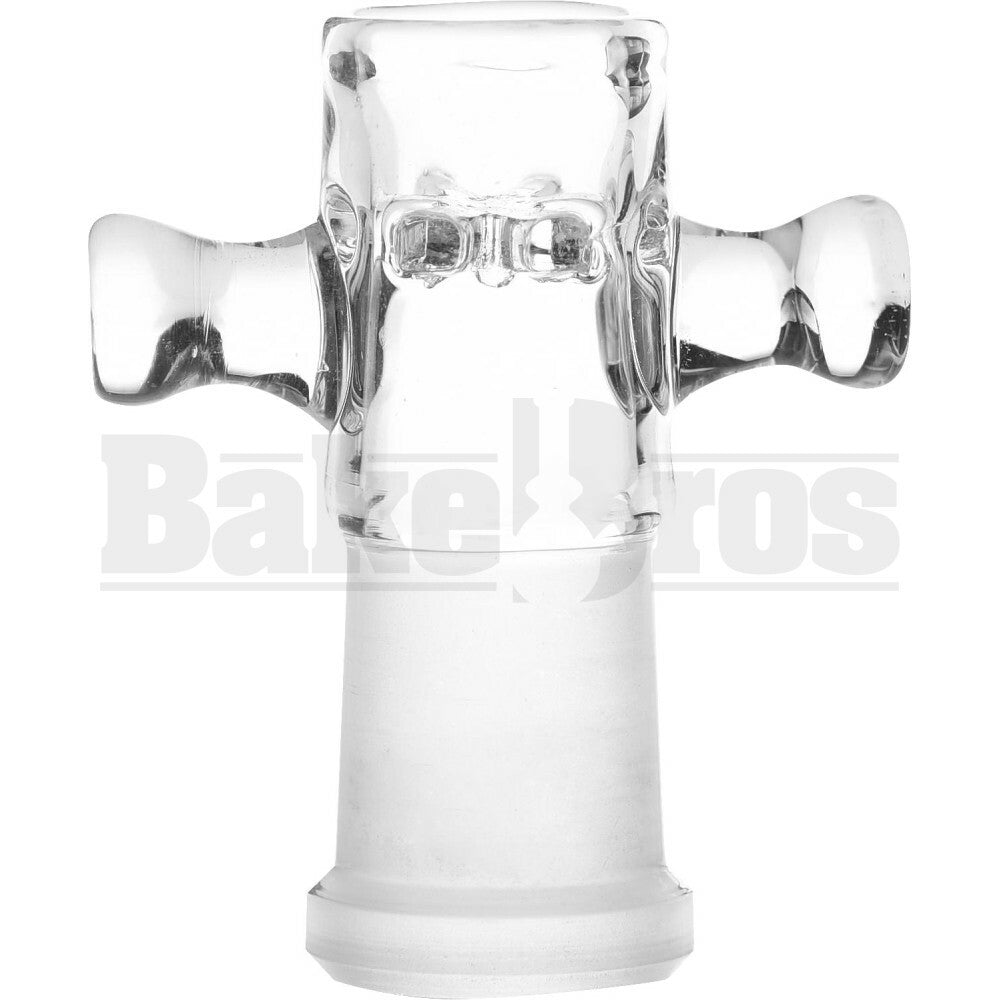 FEMALE BOWL ASTERISK SCREEN 2 GRIP ARMS 1" TALL 0.5" DIAM CLEAR 14MM