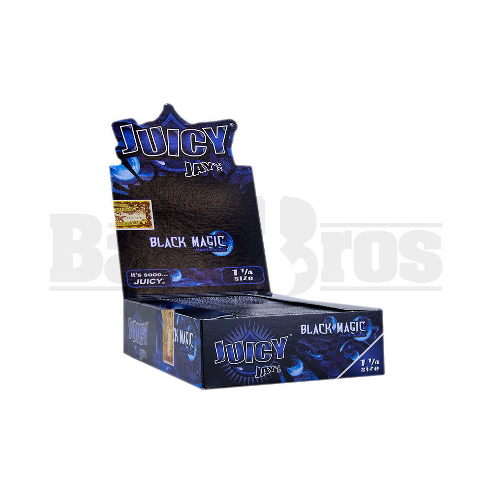 JUICY JAY'S FLAVORED PAPERS 32 LEAVES 1 1/4 MENTHOL BLACK MAGIC Pack of 24