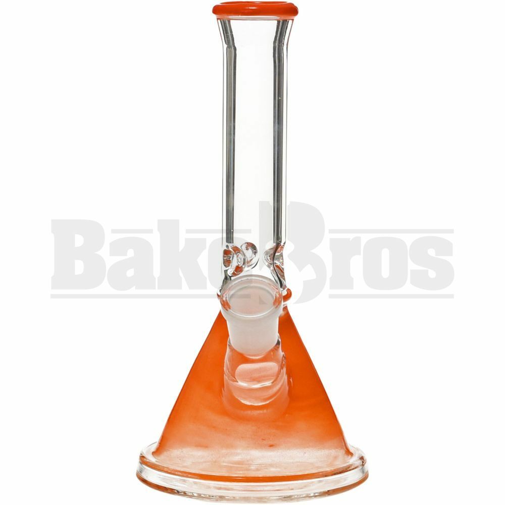 WP DOUBLE RING BEAKER TOP AND BOTTOM COLOR 8" ORANGE FEMALE 18MM
