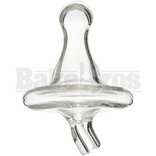 TOP SPINNER CONVECTION CARB CAP SEALED ENCLOSED HOLE W/ BENT SPOT 27MM DIAM CLEAR JOINTLESS