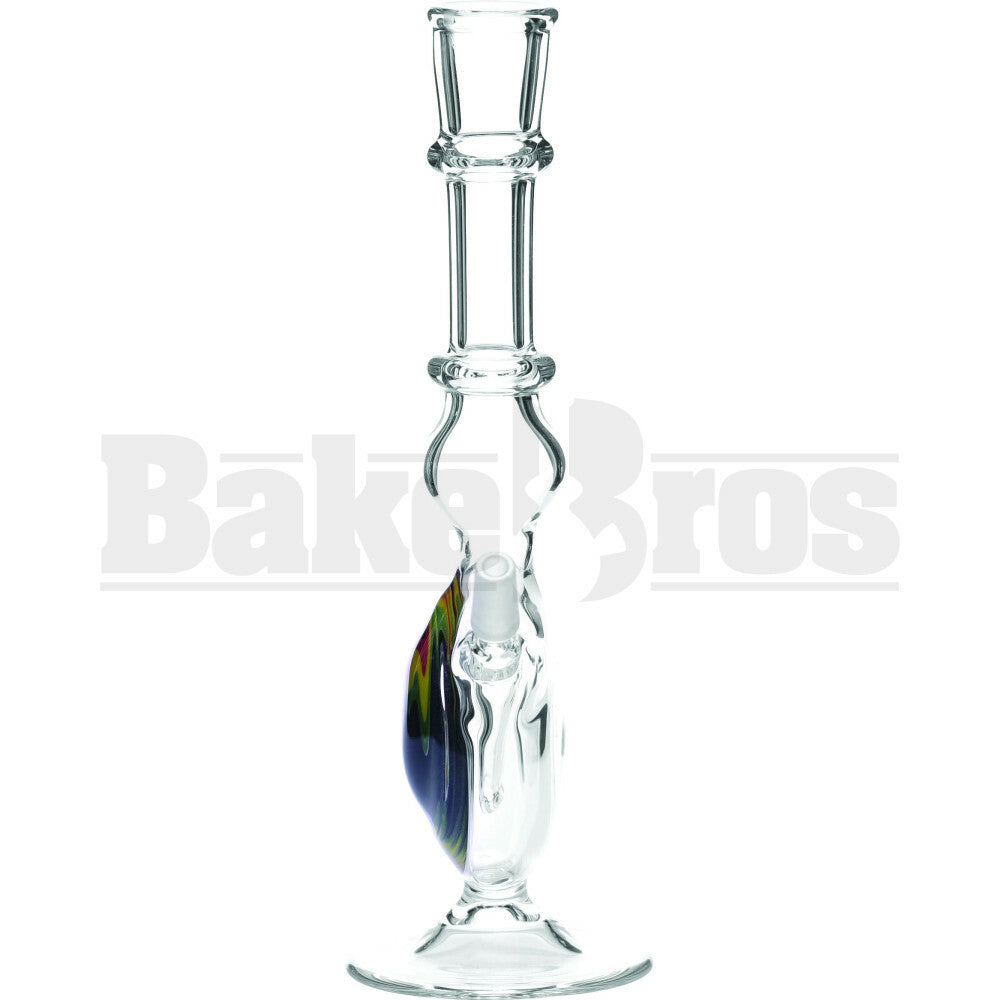 WP DISK RIG STRAIGHT TUBE WIG WAG 8" BLACK RASTA MALE 10MM