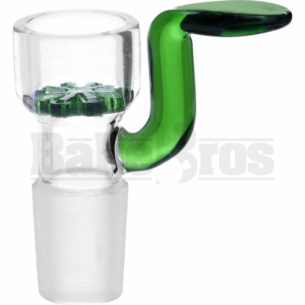 BOWL SLIDER ASTERIK GLASS SCREEN WITH FLAT HANDLE GREEN 14MM