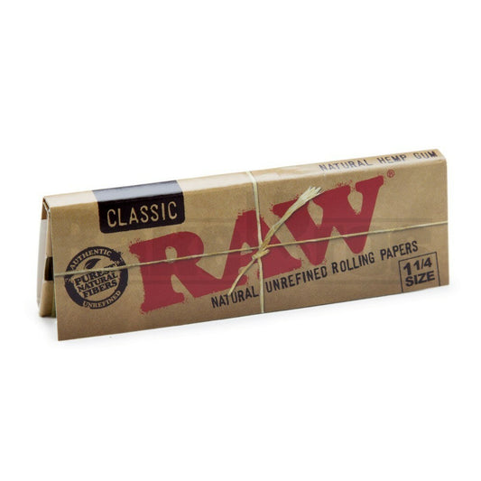 RAW ROLLING PAPERS CLASSIC 1 1/4 50 LEAVES UNFLAVORED Pack of 6