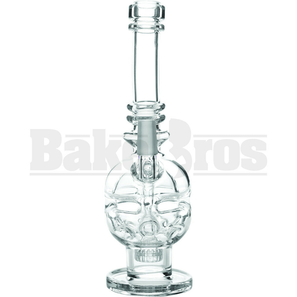 QUANTUM GLASS WP MINI CHEESE FABERGE EGG W/ CIRC PERC 8" CLEAR MALE 14MM