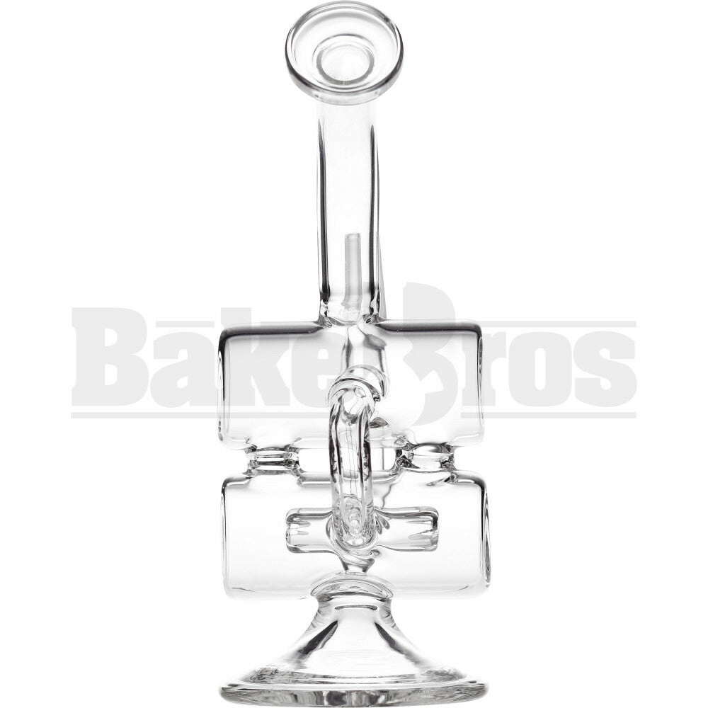 WP DOUBLE BARREL RECYCLER WITH HAMMERHEAD PERC 8" CLEAR MALE 14MM