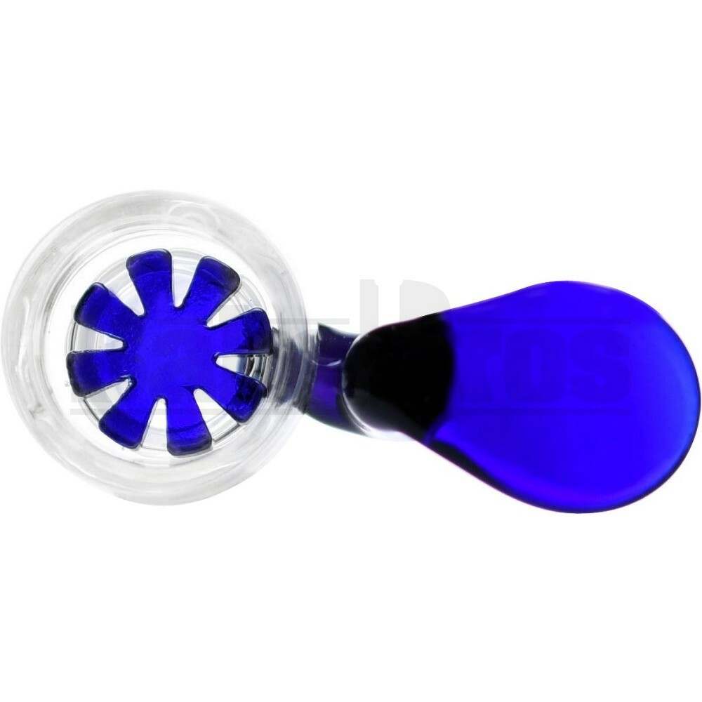 BOWL SLIDER ASTERIK GLASS SCREEN WITH FLAT HANDLE BLUE 18MM