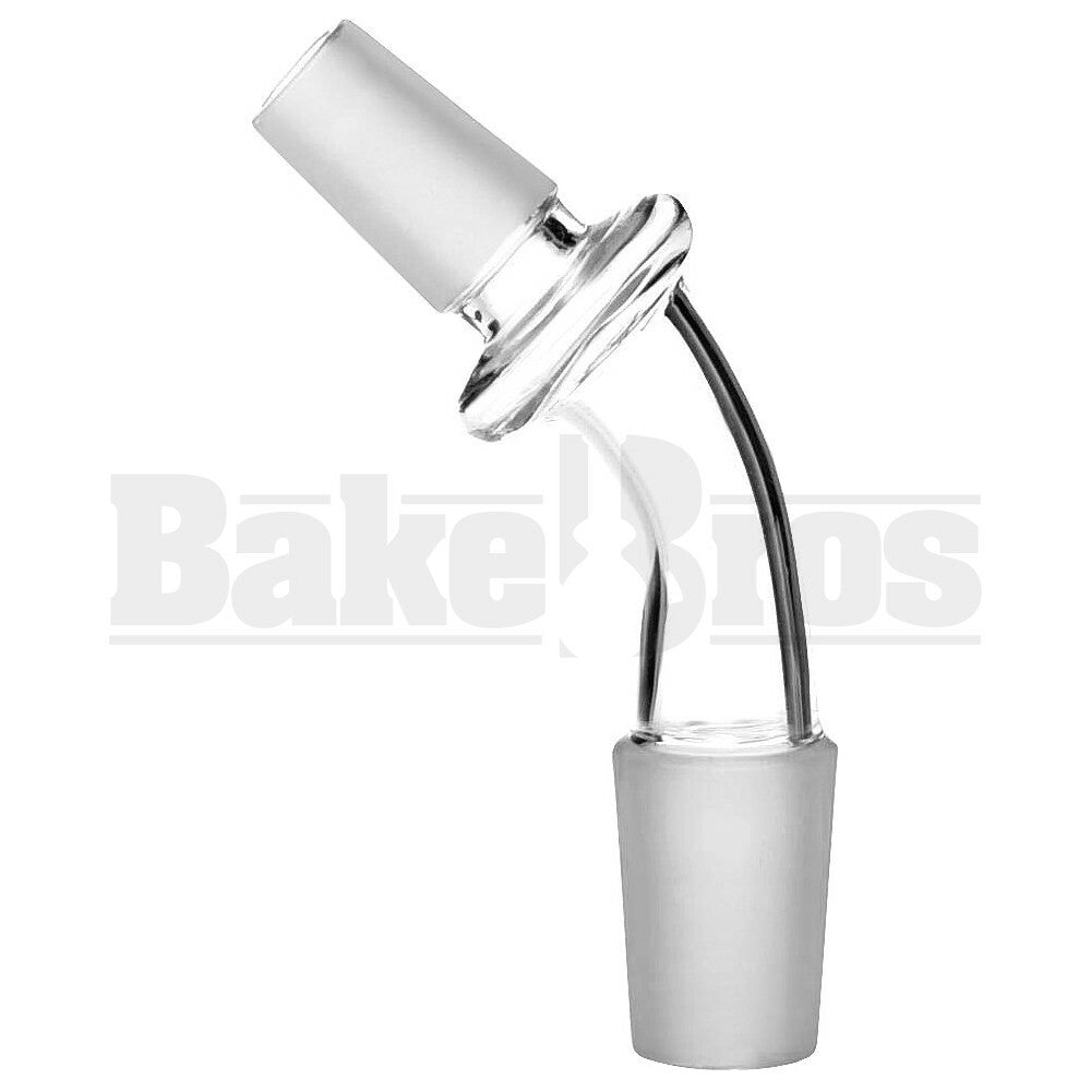 MALE TO MALE ESSENTIAL ADAPTER W/ RING 135* CLEAR MALE 18MM 14MM MALE