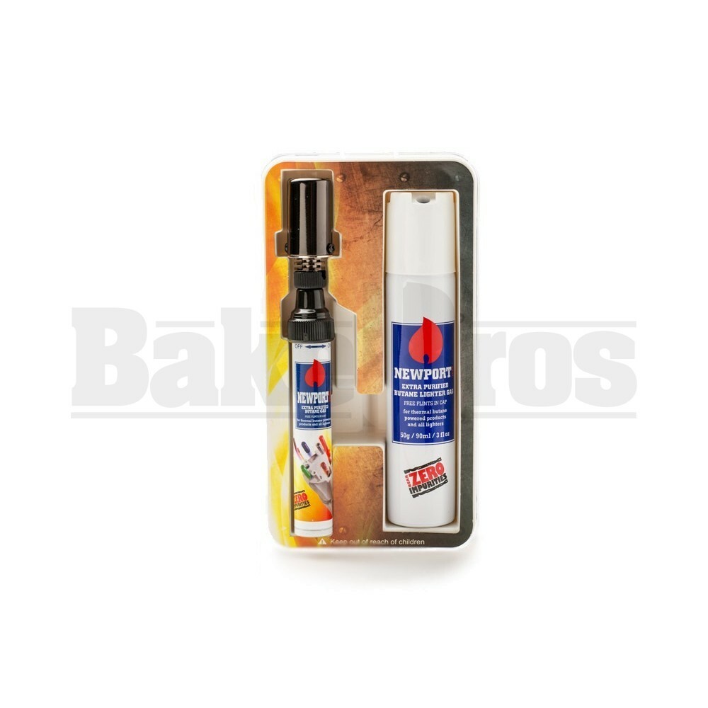 NEWPORT ZERO TORCH PEN W/E BUTANE CAN NJPEN058 BLACK Pack of 1 7"