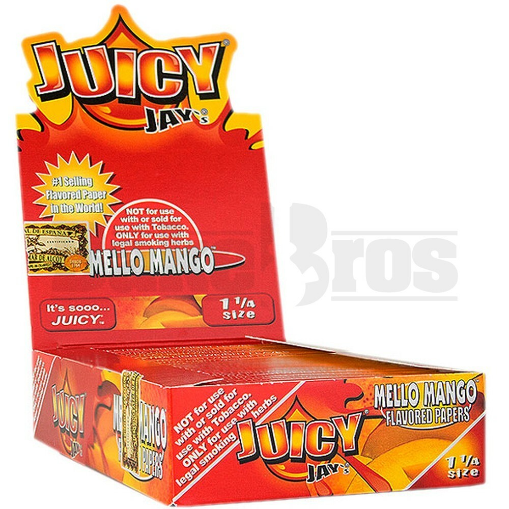 JUICY JAY'S FLAVORED PAPERS 32 LEAVES 1 1/4 MELLO MANGO Pack of 24