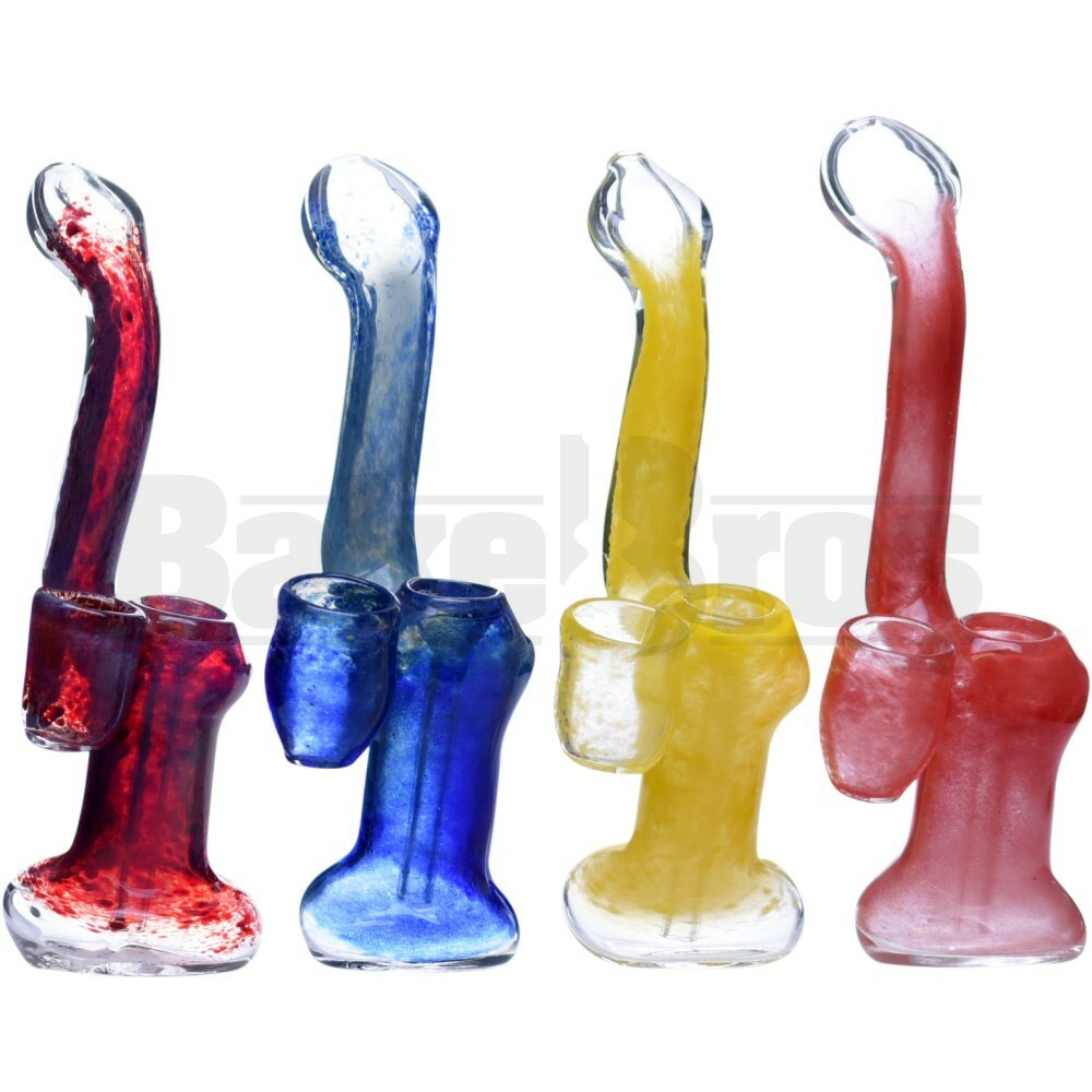 BUBBLER FRITT GLASS STONE ART W/ BUILT IN NUG JAR 8" ASSORTED COLORS